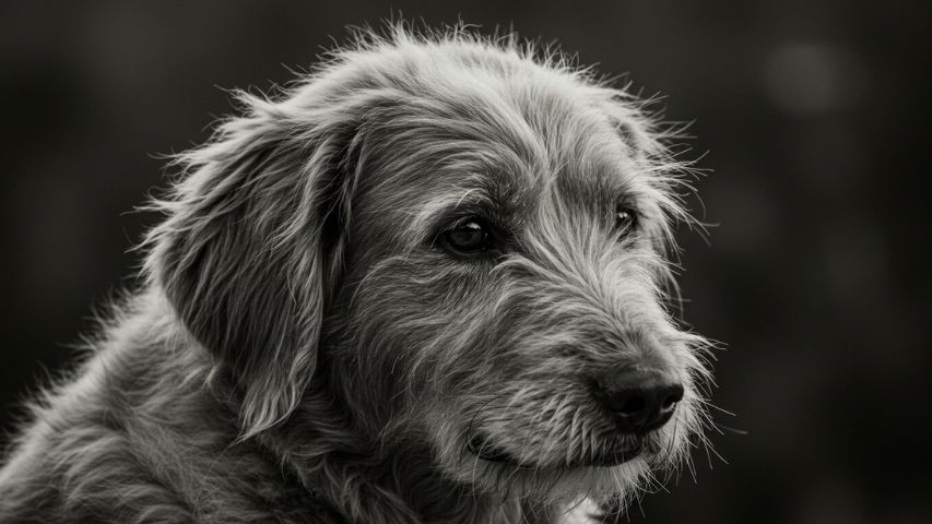 عکس سگ پشمالو در خانه