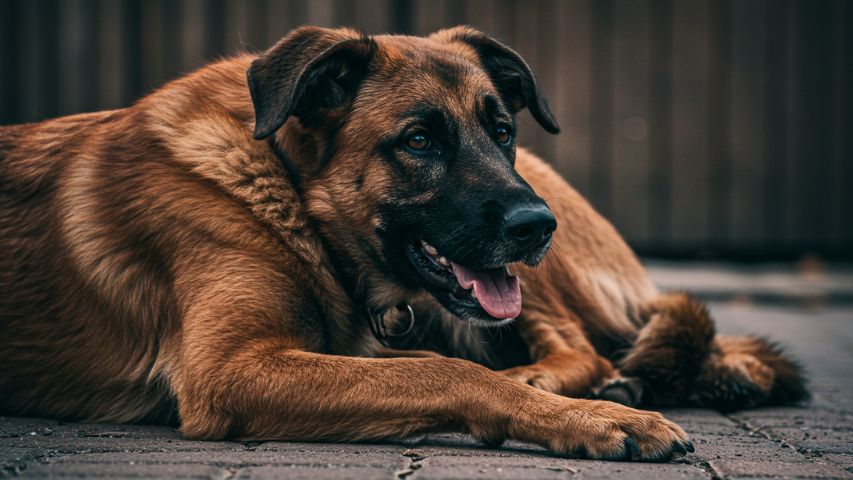 عکس سگ پشمالو در خانه