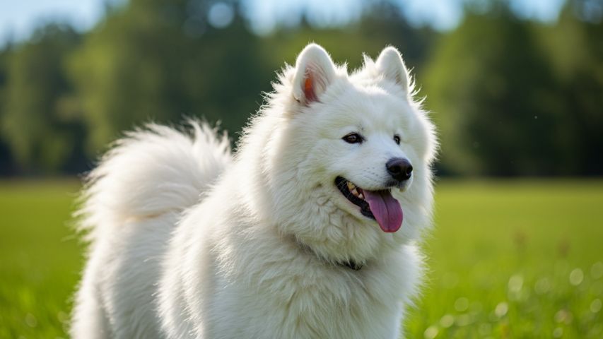 عکس سگ پشمالو در خانه